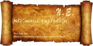 Némethi Emilián névjegykártya